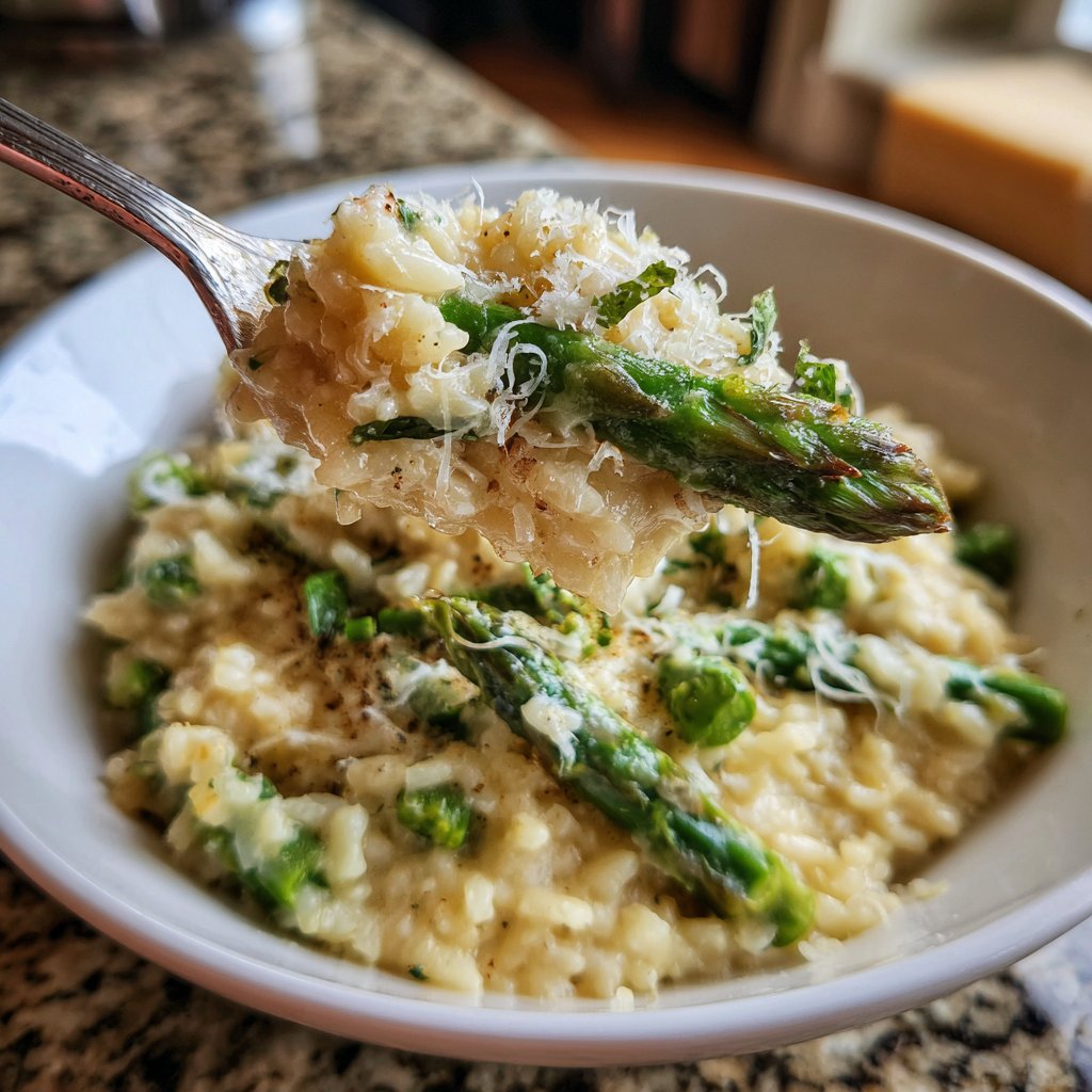 Risotto mit grünem Spargel